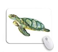 Tappetino Per Mouse Tortoise Sea Green Turtle Watercolor Beach Sketch Tropical Anchor Tappetino Mouse Gaming Confortevole Mousepad Forma Rettangolare, Per Gioco, Ufficio, 25 x 30cm