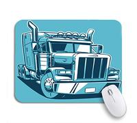 Tappetino Per Mouse Trailer Classic American Truck Cartoon Duotone Semi Big Tractor Tappetino Mouse Pad Facile Da Pulire Tappetino Mouse Gaming, Per Computer, Gioco, 25 x 30cm