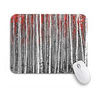 Tappetino per Mouse Tree Red Leaves in Black And White Landscape Tappetino Mouse Pad Confortevole Facile da Pulire Sottomano, per Scrivania, Laptop, 25 x 30cm