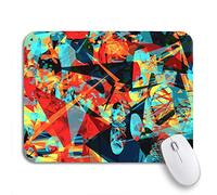 Tappetino per Mouse Triangles And Different Shapes Blue Yellow Red Colors Tappetini Mouse Lavabile Personalizzato Tappetino Mouse Pad, per Gaming Mouse, Casa, 25 x 30cm