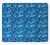 Tappetino per Mouse Tribal Feathers in Ornaments Romantic And Strokes Blemishes in The Backdrop Tappetino Mouse Pad Confortevole Portatile Mousepad Forma Rettangolare, per Ufficio, Casa, 25x30cm