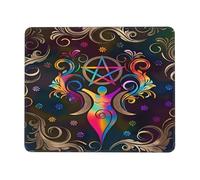 Tappetino per Mouse Triple Moon Goddess Pentagram Wiccan Tappetino Mouse Gaming Base Antiscivolo in Gomma Antipolvere Mousepad Forma Rettangolare, per Ufficio, Gaming, Scrivania, 25x30cm