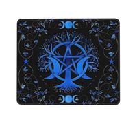 Tappetino per Mouse Triple Moon Goddess Pentagram Wiccan Tree Life Tappetini Mouse Confortevole Portatile Sottomano, per Ufficio, Scrivania, Computer, 25x30cm