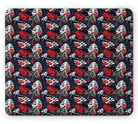 Tappetino per Mouse Tropical Abstract Exotic Palm Tree Leaves Silhouettes Island Climate Rainforest Tappetino Mouse Pad Mousepad Forma Rettangolare, per Gaming Mouse, Scrivania, Laptop, 25x30cm