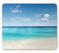 Tappetino per Mouse Tropical Carribean Sea Shore Sand Beach Blue Calm Serene Peaceful Waters Tappetino Mouse Piccolo Impermeabile Antipolvere Sottomano, per Laptop, Scrivania, 25x30cm
