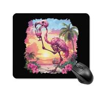 Tappetino per Mouse Tropical Skeleton Flamingo Tappetino Mouse Confortevole Base Antiscivolo in Gomma Mousepad Forma Rettangolare, per Computer, Laptop, Casa, 25x30cm