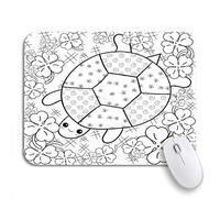 Tappetino per Mouse Turtle Heaven Adult Coloring Book Page Happy in Leaves Tappetini Mouse Base Antiscivolo in Gomma Portatile Tappetino Mouse, per Gioco, Casa, 25 x 30cm