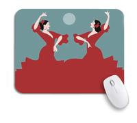 Tappetino Per Mouse Two Spanish Flamenco Dancers Dancing Sevillanas Typical Dance Moon Tappetino Mouse Gaming Portatile Impermeabile Tappetino Mouse Piccolo, Per Scrivania, Gioco, 25 x 30cm
