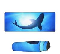 Tappetino Per Mouse Underwater Shark Silhouette Tappetini Mouse Facile Da Pulire Sottomano, Per Computer, Gaming Mouse, Ufficio, 80x30cm