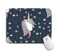 Tappetino per Mouse Uni-Corn Rainbow Girls Presents Pages Party Book Journal Product Tappetino Mouse Piccolo Portatile Impermeabile Mousepad Forma Rettangolare, per Gioco, Scrivania, 25 x 30cm