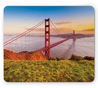 Tappetino per Mouse USA Golden Gate Bridge, USA Historical Landmark Sunrise Morning View Horizon Tappetino per Il Mouse Antiscivolo Sottomano, per Laptop, Computer, Gaming Mouse, 25x30cm