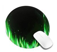 Tappetino per mouse verde che brucia fuoco, tappetino per mouse in gomma antiscivolo, tappetino per scrivania per gaming, ufficio, computer portatile