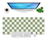 Tappetino per mouse verde XL Gaming Mousepad Boemia Desk Pad a griglia grande Desk Mat Retro accessori da ufficio sottomano da scrivania donna 80x30cm (Boemia Verde)