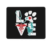 Tappetino per Mouse Veterinarian Love Cat And Dog Veterinary Tappetini Mouse Personalizzato Base Antiscivolo in Gomma Mousepad Forma Rettangolare, per Gaming, Ufficio, Scrivania, 25x30cm