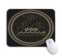 Tappetino Per Mouse Viking Drakkar Ship Sailing Stormy Sea And Mythical Tree Tappetino Mouse Facile Da Pulire Impermeabile Tappetini Mouse, Per Gioco, Laptop, 25 x 30cm