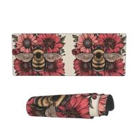 Tappetino per Mouse Vintage Bee On Pink Flowers Tappetino Mouse Gaming Portatile Sottomano, per Computer, Gaming Mouse, Laptop, 80x30cm