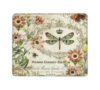 Tappetino per Mouse Vintage French Qu-EEN Bee Crown Dragonfly Mouse Pad Pulire Protezione Scrivania da Ufficio Waterproof Tappetino per Tastiera per Mac Gaming Computer Portatile 25X30Cm