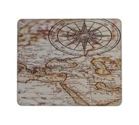 Tappetino per Mouse Vintage Old Map Ancient World Protezione Scrivania da Ufficio Migliora Precisione E velocità Mouse Pad con Bordi Cuciti Mousepad per Pc Mac Ufficio 25X30Cm