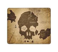 Tappetino per Mouse Vintage Skull Island Map Pirate Treasure Tappetino Scrivania Waterproof Mousepad con Base in Gomma Antiscivolo Tappetino Mouse Gaming per Ufficio Mac Gaming 25X30Cm
