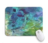 Tappetino Per Mouse Watercolor Painting Abstract Painted In Blue And Green Colorful Sottomano Lavabile Personalizzato Mousepad Forma Rettangolare, Per Casa, Gaming Mouse, 25 x 30cm