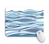 Tappetino per Mouse Watercolor Sea Underwater Fish Blue School Animal Aqua Aquarium Tappetino per Il Mouse Antiscivolo Facile da Pulire Tappetini Mouse, per Casa, Computer, 25 x 30cm