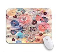 Tappetino per Mouse Watercolor Water Bright Abstract Flower Pattern On Creased Colorful Tappetino Mouse Gaming Facile da Pulire Personalizzato Sottomano, per Casa, Gioco, 25 x 30cm