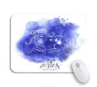 Tappetino per Mouse Watercolor Zodiac Astrology Sign Aries Blue Scorpion Aqua Astrological Tappetino Mouse Gaming Confortevole Tappetino Mouse Piccolo, per Gioco, Scrivania, 25 x 30cm