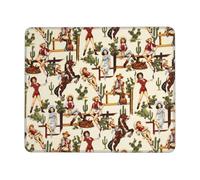 Tappetino per Mouse Western Country Cowboy Cowgirl Rustic Horse Riding Mouse Mat Lavabile Protezione Scrivania da Ufficio Confortevole Mouse Pad per Laptop Computer Portatile Pc 25X30Cm