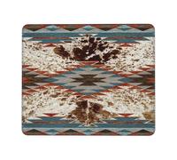 Tappetino Per Mouse Western Country Native American Cowhide Navajo Pattern Protezione Scrivania Da Ufficio Waterproof Mouse Pad Con Base In Gomma Antiscivolo Desk Mat Per Ufficio Mac Pc 25X30Cm