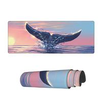 Tappetino per Mouse Whale Tail Sunset Tappetino Mouse Gaming Lavabile Sottomano, per Casa, Scrivania, Gaming Mouse, 80x30cm