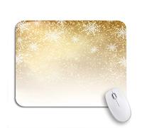 Tappetino per Mouse White Gold Christmas Snowflakes for And Holiday Tinsel Pattern Tappetino Mouse Gaming Portatile Antipolvere Tappetino Mouse Piccolo, per Computer, Laptop, 25 x 30cm