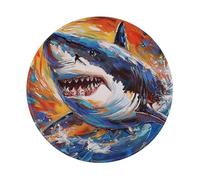 Tappetino Per Mouse White Shark Colorful Swirls Ocean Sea Abstract Mousemat