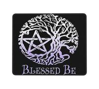 Tappetino per Mouse Wiccan Triple Moon Goddess Pentacle Tree of Life Mousepad Portatile Tappetino per Mouse da Gioco Pulire Mouse Pad per Pc Computer Portatile Ufficio 25X30Cm