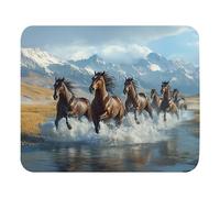 Tappetino per Mouse Wild Horses Run Along The River Tappetino Mouse Gaming Confortevole Protezione Scrivania da Ufficio Portatile Desk Mat per Mac Laptop Ufficio 25X30Cm