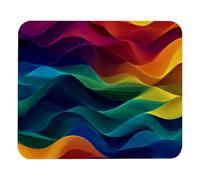 Tappetino per mouse wireless con motivo ondulato colorato arcobaleno (2) per casa, ufficio, scrivania, computer portatile, con base in gomma