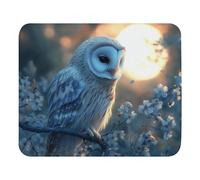 Tappetino per Mouse Wise Owl On A Branch Under A Moon Tappetino per Mouse da Gioco Lavabile Mousepad Portatile Desk Mat per Computer Portatile Pc Ufficio 25X30Cm