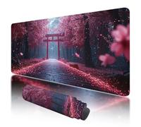 Tappetino per Mouse XXL 1000 x 500 x 3 mm, Tappetino Mouse Fiori di Ciliegio, Grande Mousepad Giappone con Base in Gomma Antiscivolo, Tappeto Scrivania da Gioco, Migliorare Precisione e Velocità, I-58