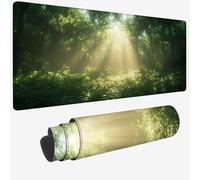 Tappetino per Mouse XXL 1000x500x3mm, Tappetino Mouse verde, Grande Mousepad luce del mattino con Idrorepellente e Antiscivolo, Lavabile Tappeto Scrivania da Gioco per Gaming, Ufficio Accessori W-419