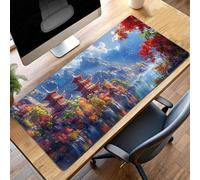 Tappetino per Mouse XXL 100x40 cm Tappetino Mouse Gaming Grande, Mousepad con Base in Gomma Antiscivolo, Tappeto per Tavolo da Gaming Mause e Tastiera, Accessori PC Paesaggio Blu PjY4804 H-P