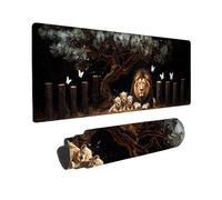 Tappetino per Mouse XXL 1200 x 400 mm Tappetino Mouse Gaming Grande, Mousepad con Base in Gomma Antiscivolo, Tappeto per Tavolo da Gaming per Mouse e Tastiera, Accessori PC (Animali Leoni) u-171