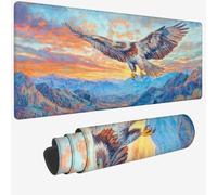 Tappetino per Mouse XXL 1200 x 400 x 3 MM,Tappetino Mouse blu,Grande Mousepad aquila con Idrorepellente e Antiscivolo,Lavabile Tappeto Scrivania da Gioco per Gaming,Ufficio Accessori,Regali Uomo W-282