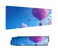 Tappetino per Mouse XXL 1200 x 600 mm Tappetino per Mouse Gaming Blu, Sottomano Scrivania con Base in Gomma Antiscivolo, Mongolfiera Mousepad impermeabile migliora la precisione e la velocità H-4340