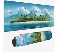 Tappetino per Mouse XXL 1200x600x3mm,Tappetino Mouse blu,Grande Mousepad piccola isola con Idrorepellente e Antiscivolo,Lavabile Tappeto Scrivania da Gioco per Gaming,Ufficio Accessori,Regali W-825