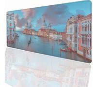 Tappetino per Mouse XXL 1200x600x3mm Tappetino Mouse Gaming Grande, Mousepad Base in Gomma Antiscivolo Tappeto per Tavolo da Gaming per Mouse Tastiera Accessori PC Città Dell'Acqua Venezia LMDT1464