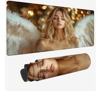 Tappetino per Mouse XXL 1400x600x3mm,Tappetino Mouse Bianco,Grande Mousepad ala con Idrorepellente e Base in Gomma Antiscivolo,Lavabile Tappeto Scrivania da Gioco per Gaming,Ufficio Accessori W-731