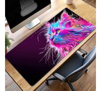 Tappetino per Mouse XXL 1600x800x3mm Tappetino Mouse Gaming Grande, Mousepad con Base in Gomma Antiscivolo, Tappeto per Tavolo da Gaming Mause e Tastiera, Accessori PC Gatto Rosa PjY6050 N-K