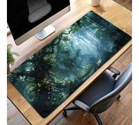 Tappetino per Mouse XXL 600x300x3mm Tappetino Mouse Gaming Grande, Mousepad con Base in Gomma Antiscivolo, Tappeto per Tavolo da Gaming Mause e Tastiera, Accessori PC Foresta Verde PjY4850 G-7