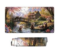 Tappetino per Mouse XXL 700 x 300 mm Grande Tappetino Mouse Gaming, Tappetini Scrivania con Base in Gomma impermeabile e Antiscivolo, Mousepad con Bordi Cuciti per Computer, PC (paesaggio acqua) x-243