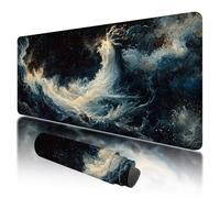 Tappetino per Mouse XXL 800 x 300 x 3 mm, Tappetino Mouse Blu, Grande Mousepad Freddo con Base in Gomma Antiscivolo, Lavabile Tappeto Scrivania da Gioco, Migliorare la Precisione e la Velocità, L-64