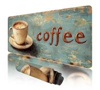 Tappetino per Mouse XXL 800 x 300 x 3 mm, Tappetino Mouse Retrò, Grande Mousepad Caffè con Base in Gomma Antiscivolo, Lavabile Tappeto Scrivania da Gioco, Migliorare la Precisione e la Velocità, H-74